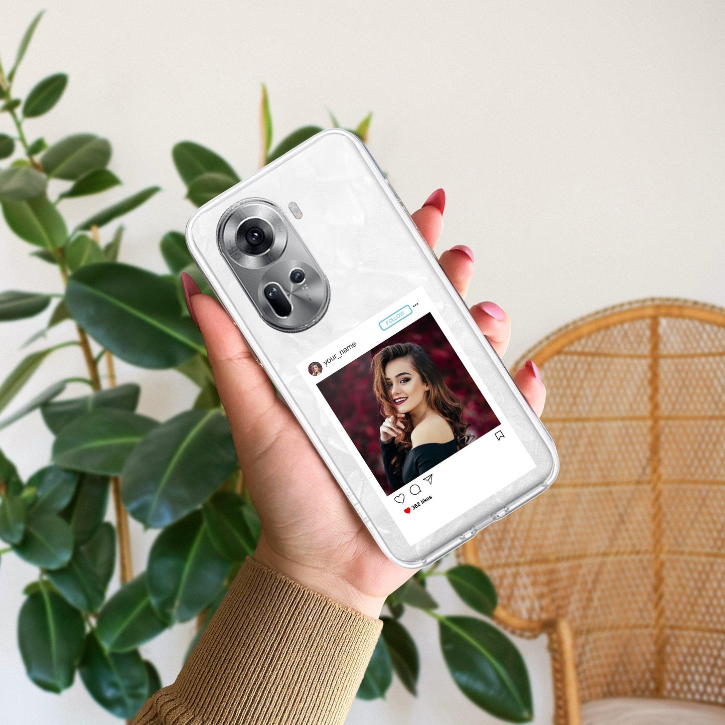 Customize Photo With Name Transparent Silicon Case For Oppo