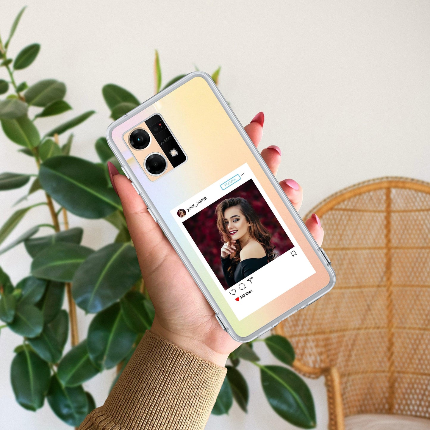 Customize Photo With Name Transparent Silicon Case For Oppo