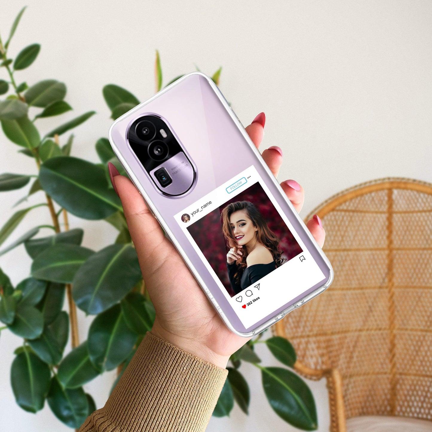 Customize Photo With Name Transparent Silicon Case For Oppo