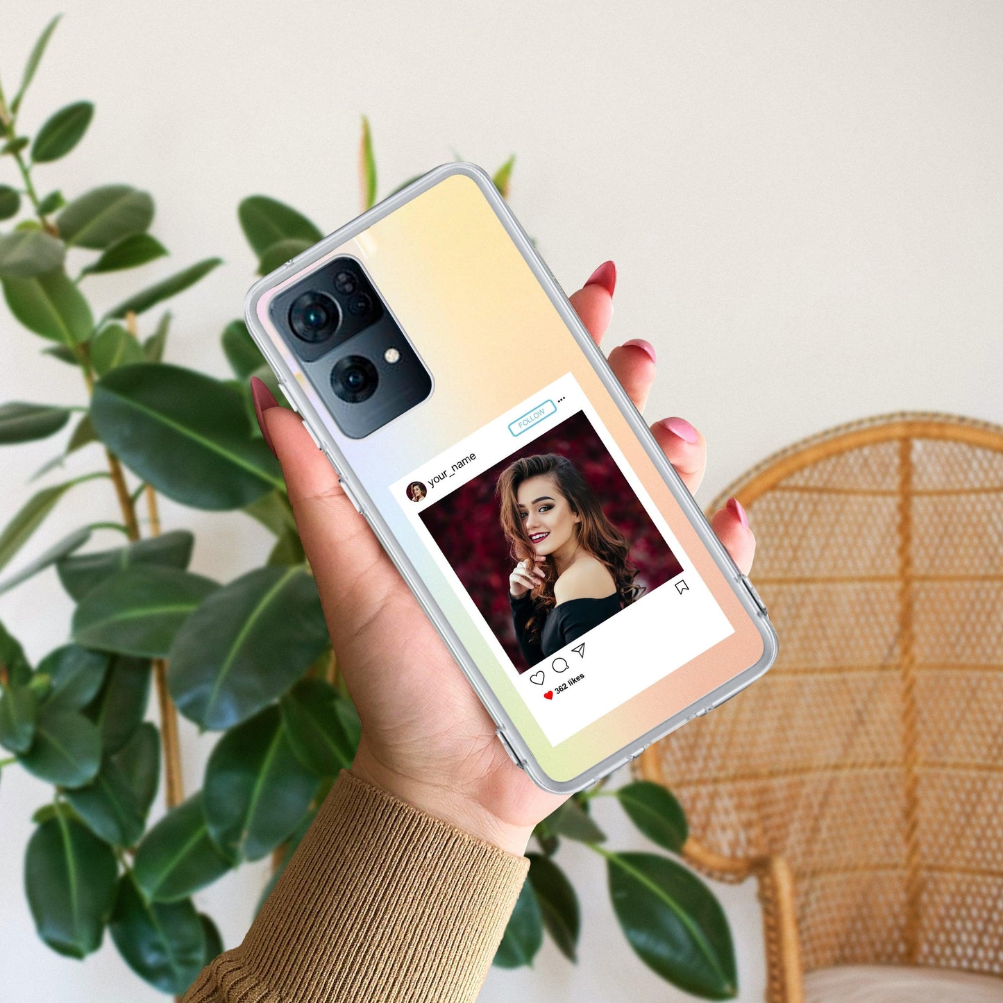 Customize Photo With Name Transparent Silicon Case For Oppo