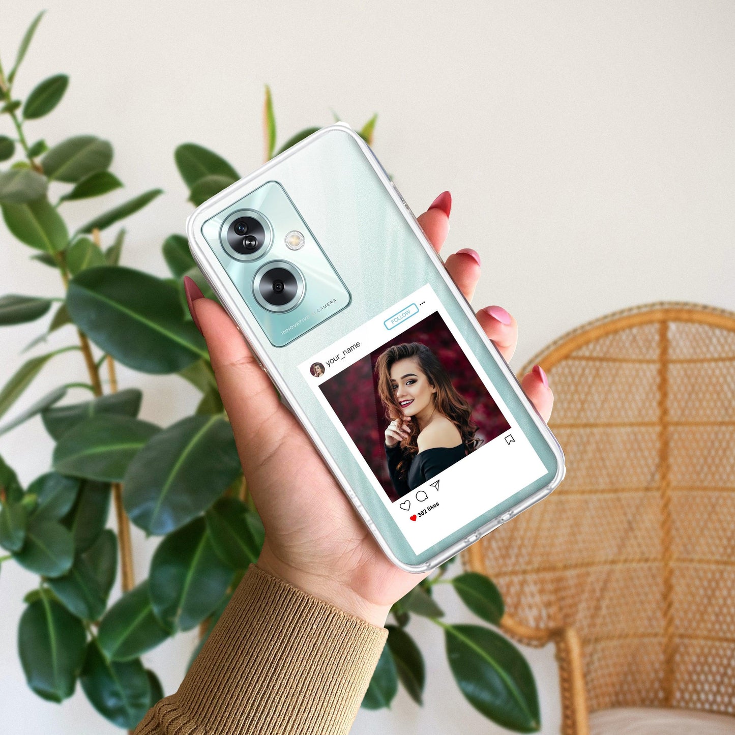 Customize Photo With Name Transparent Silicon Case For Oppo