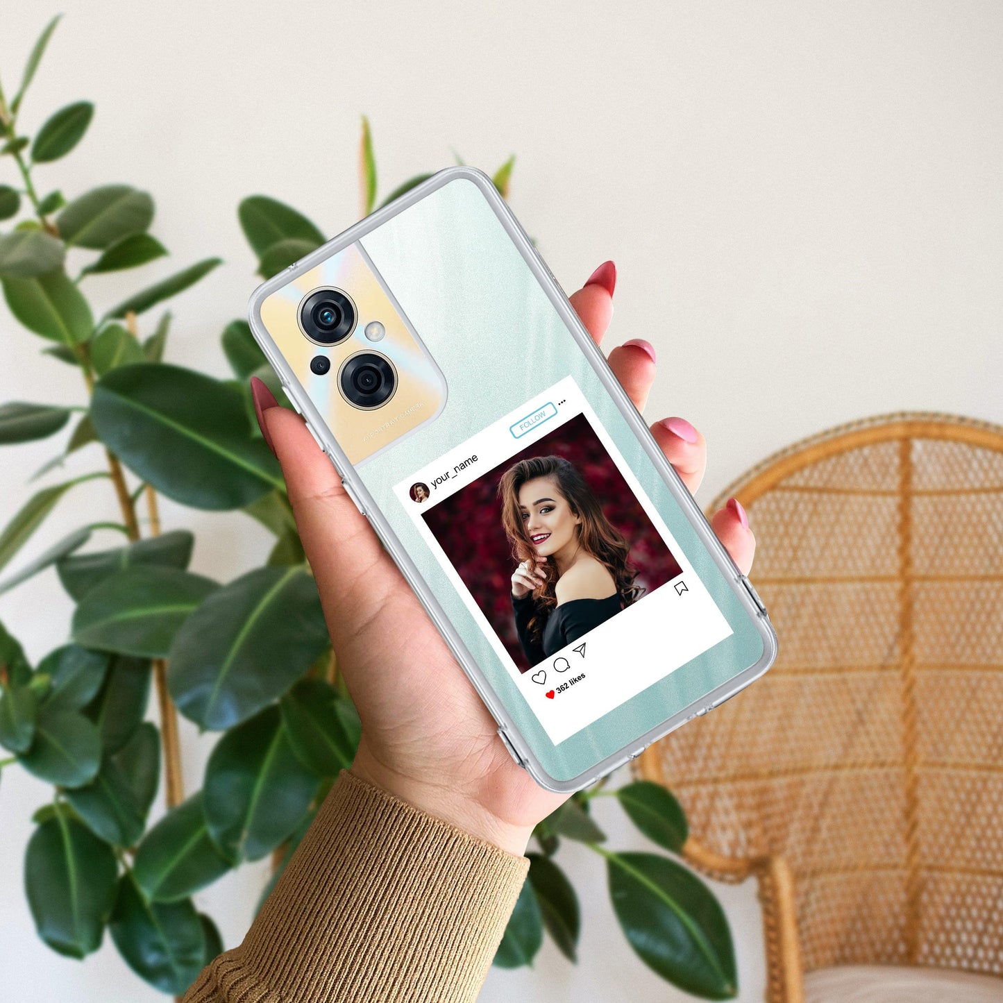 Customize Photo With Name Transparent Silicon Case For Oppo