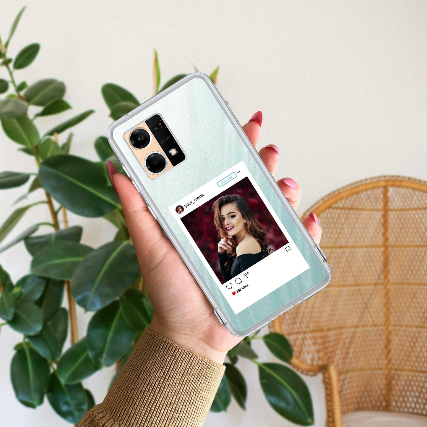 Customize Photo With Name Transparent Silicon Case For Oppo