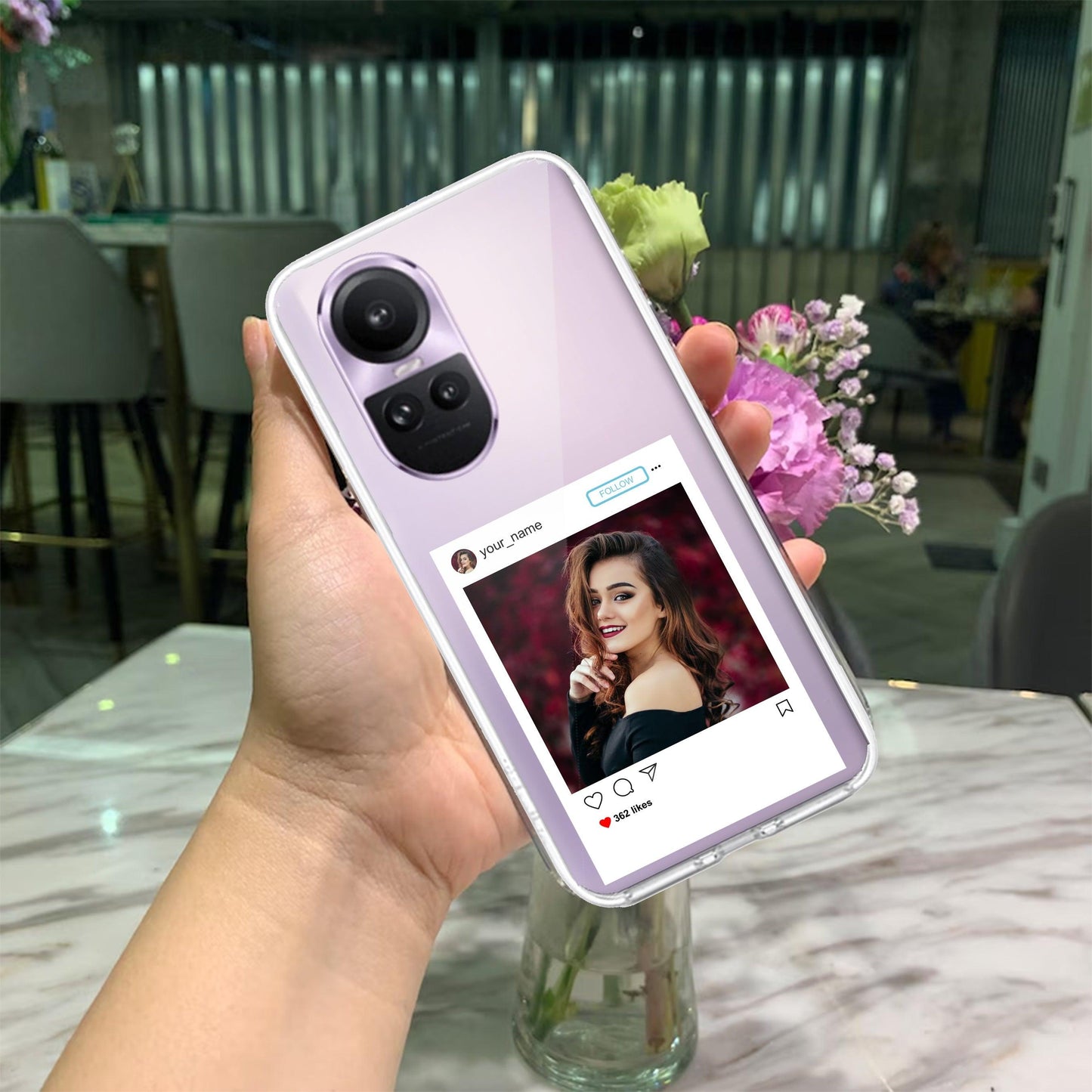 Customize Photo With Name Transparent Silicon Case For Oppo