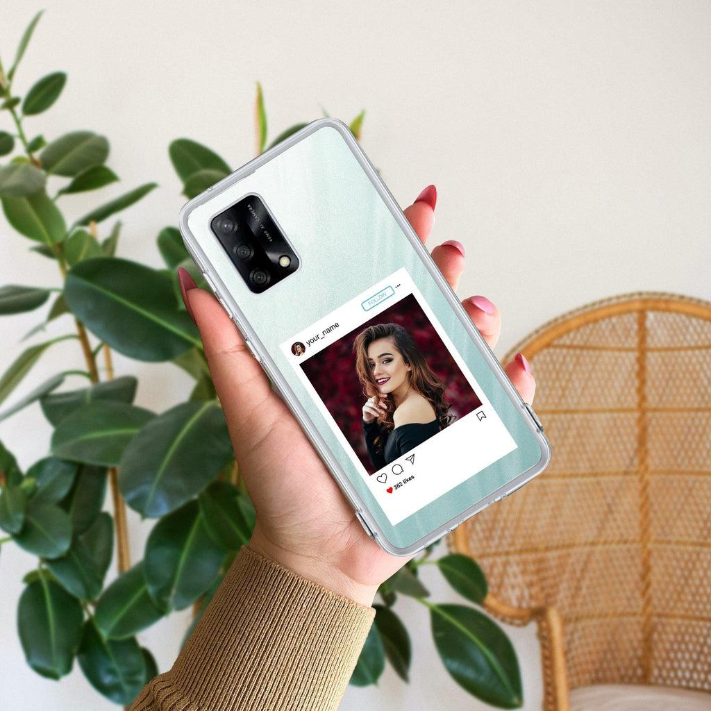 Customize Photo With Name Transparent Silicon Case For Oppo F19 Pro Plus