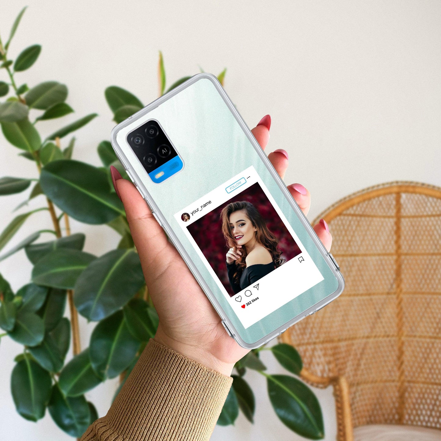 Customize Photo With Name Transparent Silicon Case For Oppo