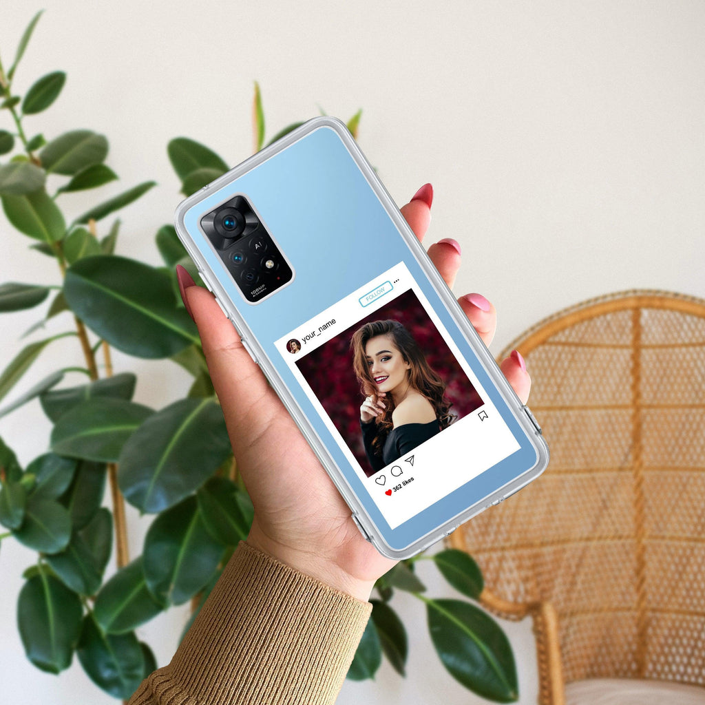 Customize Photo With Name  Transparent Silicon Case For Poco M4 Pro 4G