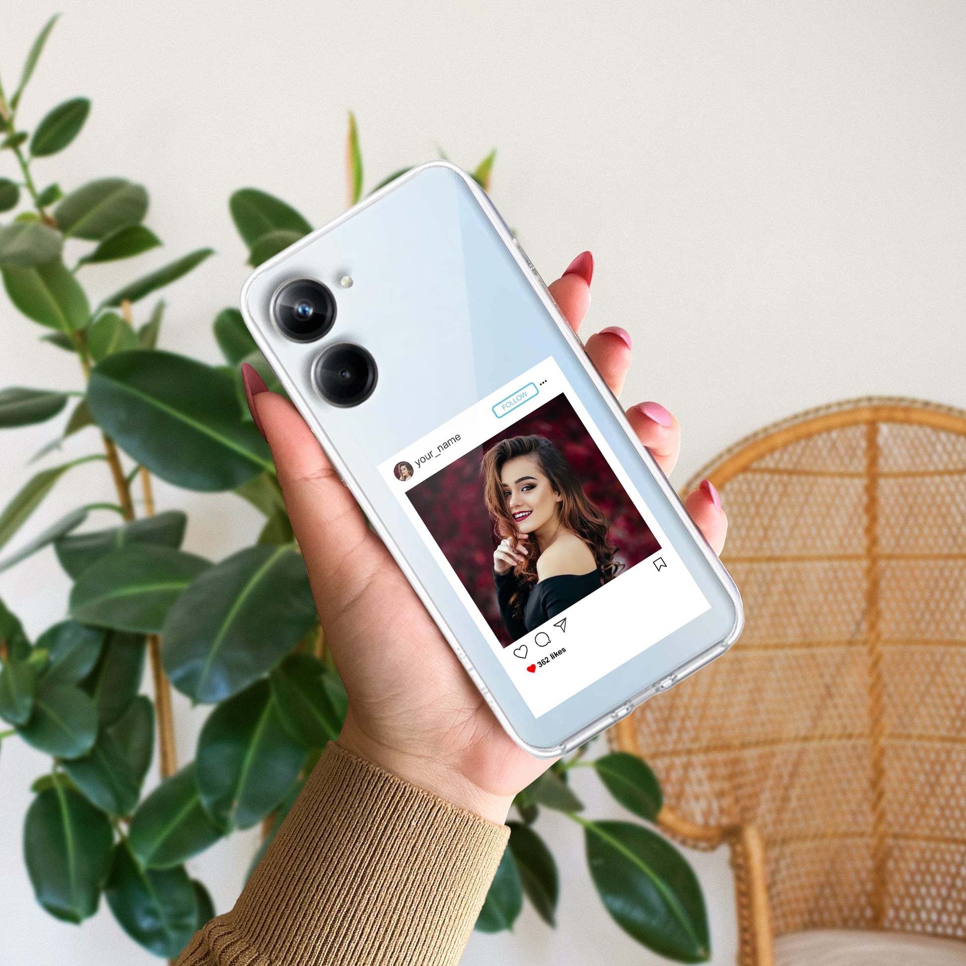 Customize Photo With Name Transparent Silicon Case For Realme/Narzo ShopOnCliQ