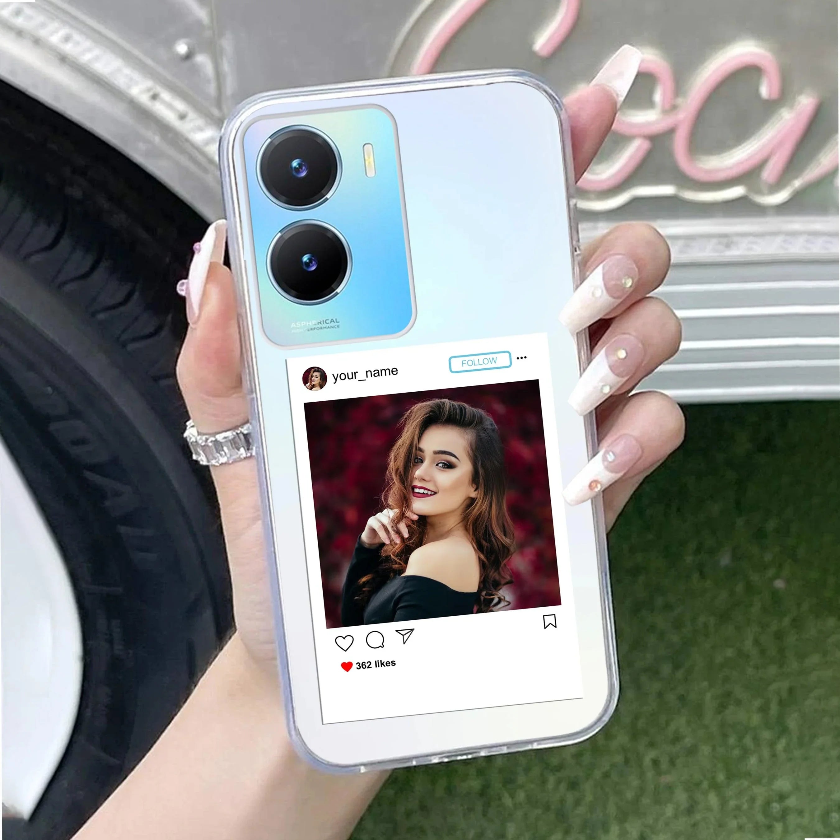 Customize Photo With Name Transparent Silicon Case For Vivo - ShopOnCliQ