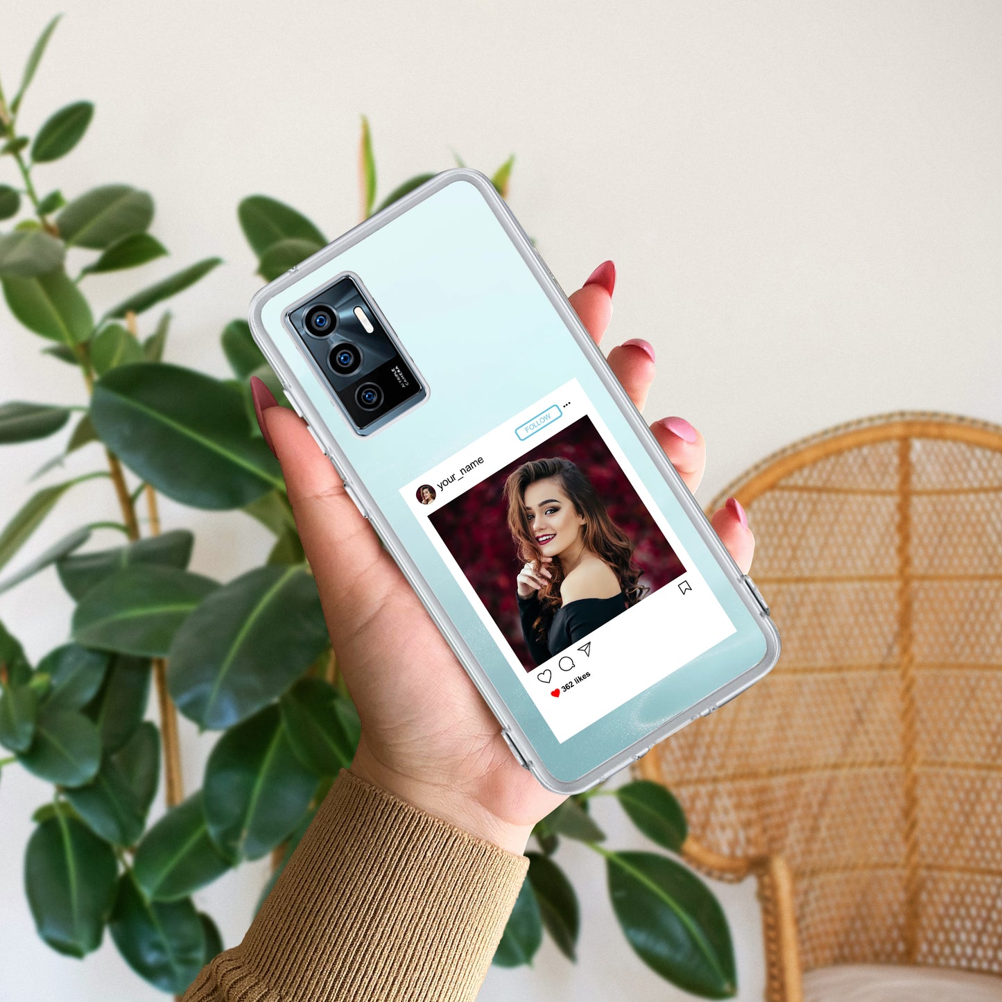 Customize Photo With Name Transparent Silicon Case For Vivo ShopOnCliQ