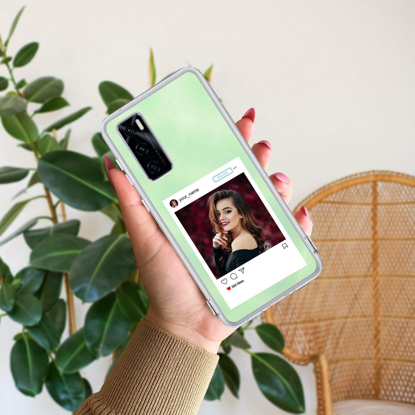 Customize Photo With Name Transparent Silicon Case For Vivo