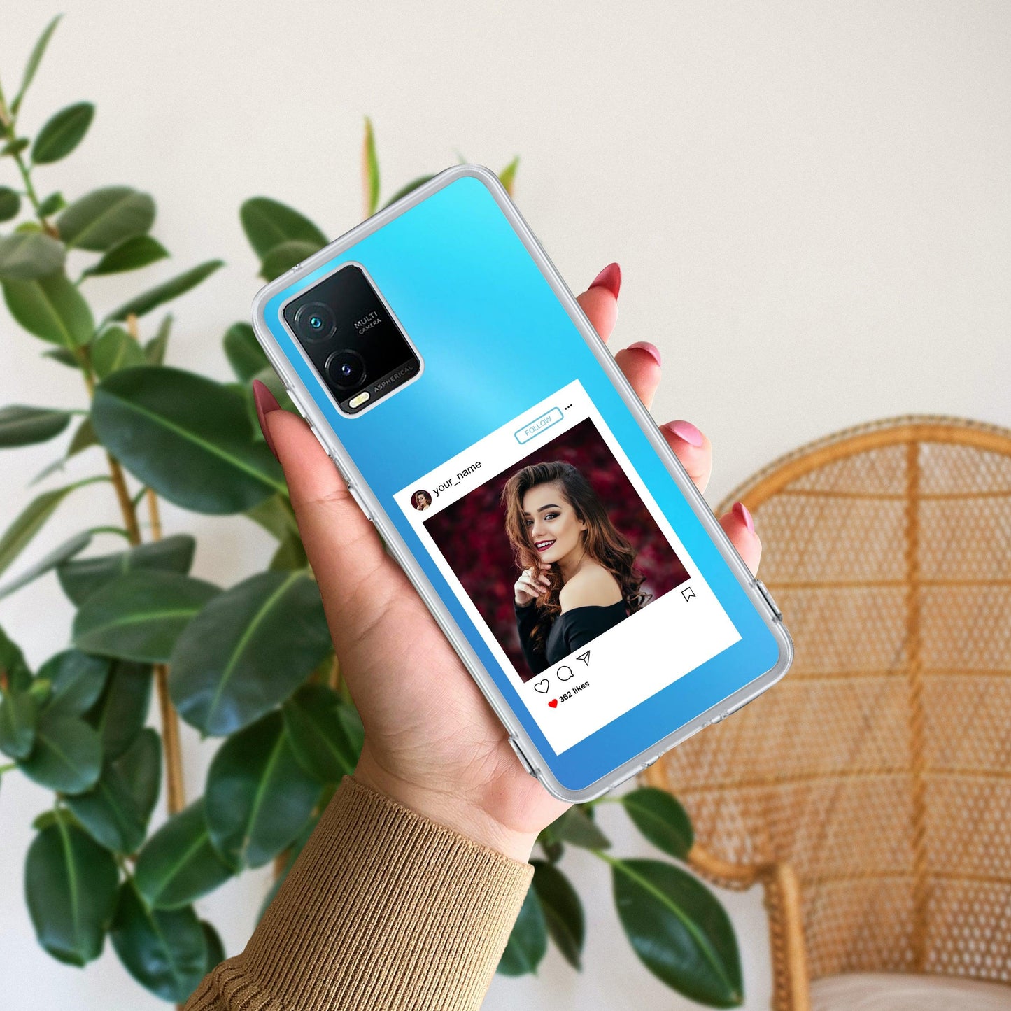 Customize Photo With Name Transparent Silicon Case For Vivo