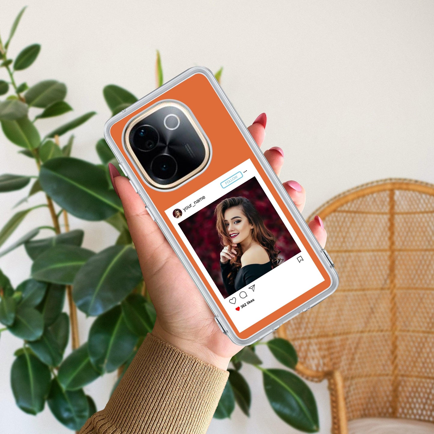 Customize Photo With Name Transparent Silicon Case For Vivo