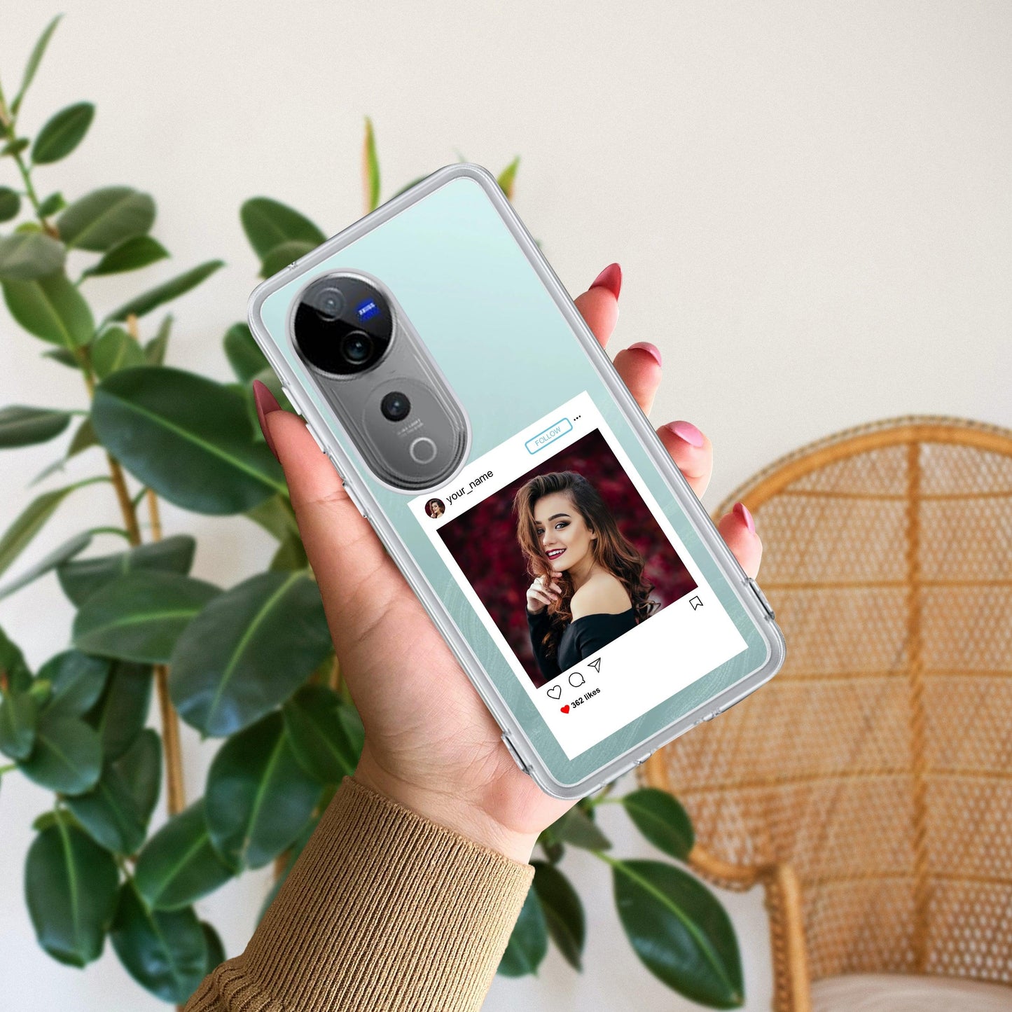Customize Photo With Name Transparent Silicon Case For Vivo