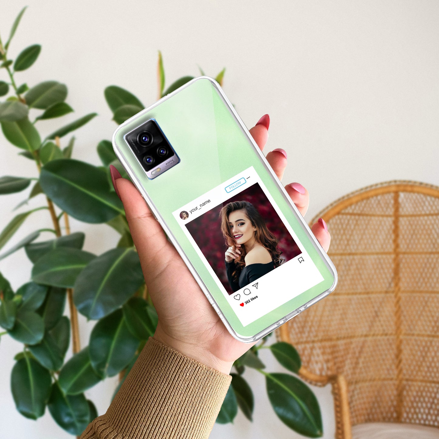 Customize Photo With Name Transparent Silicon Case For Vivo ShopOnCliQ