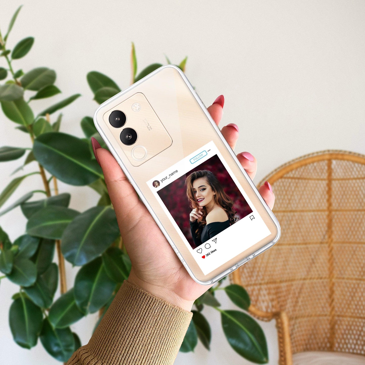Customize Photo With Name Transparent Silicon Case For Vivo