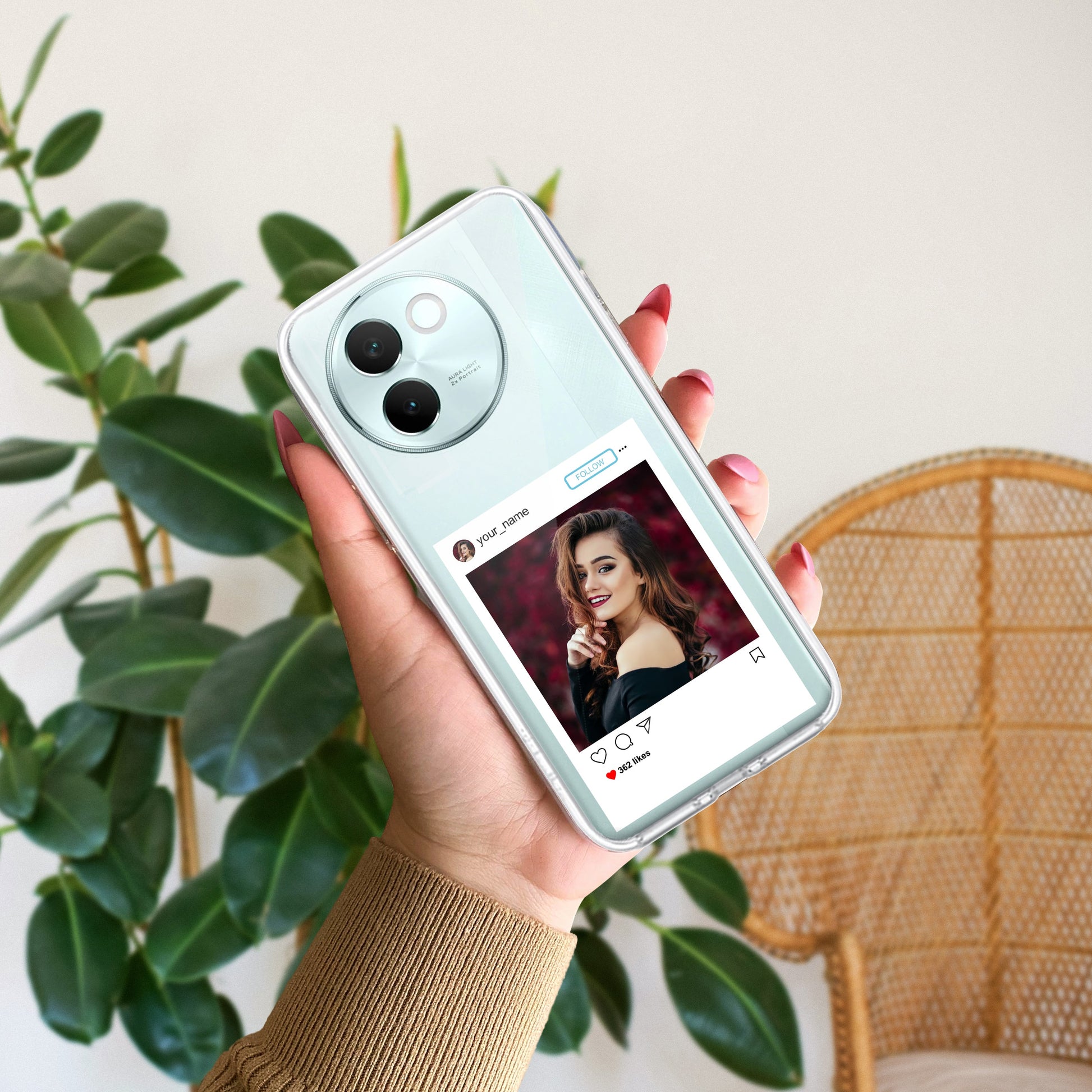 Customize Photo With Name Transparent Silicon Case For Vivo ShopOnCliQ