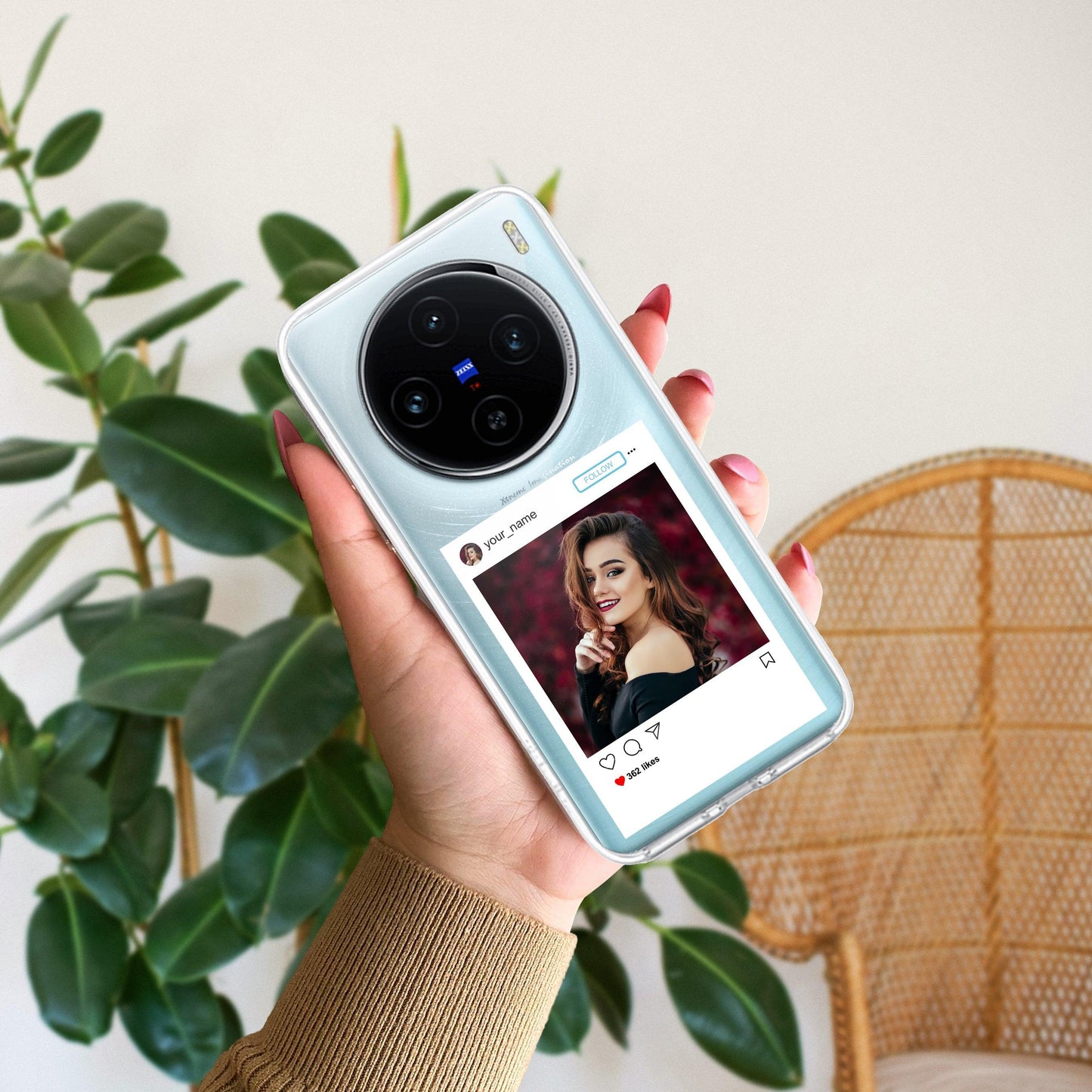 Customize Photo With Name Transparent Silicon Case For Vivo