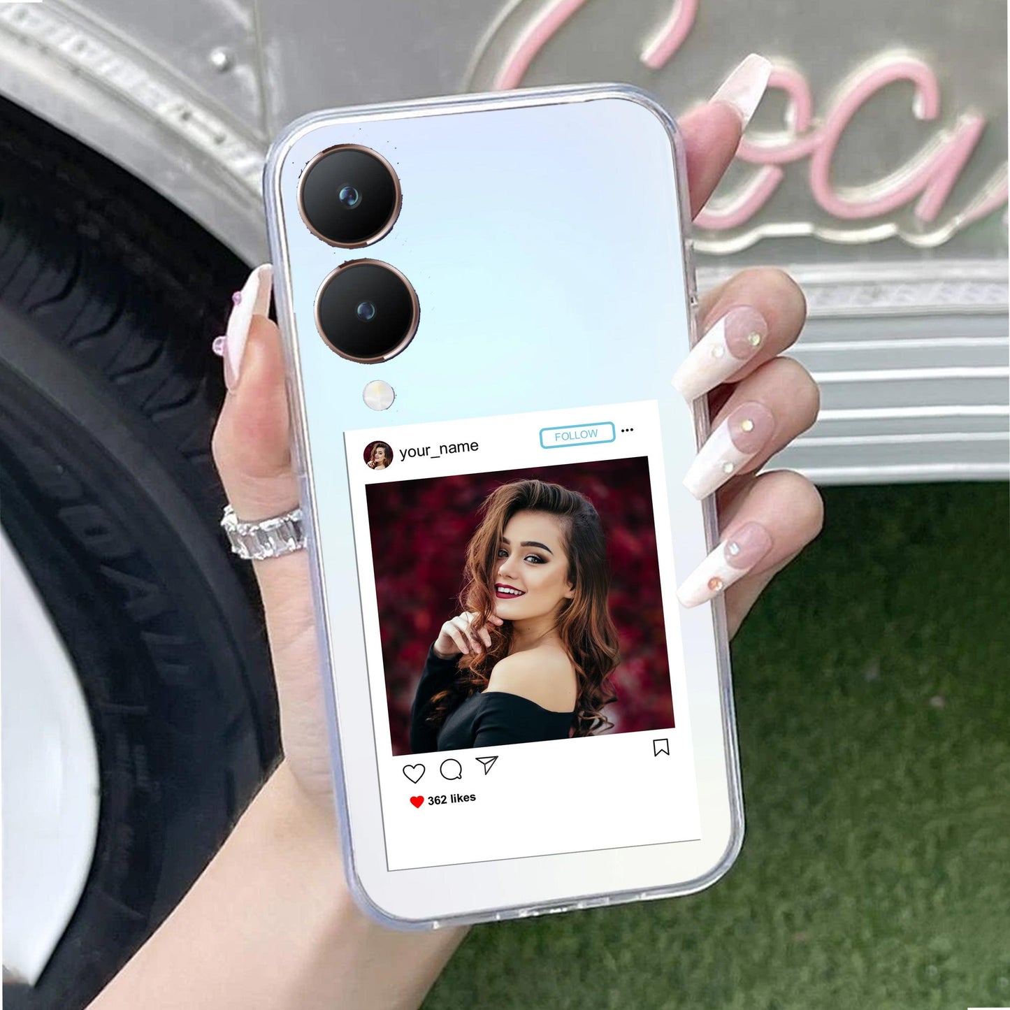 Customize Photo With Name Transparent Silicon Case For Vivo