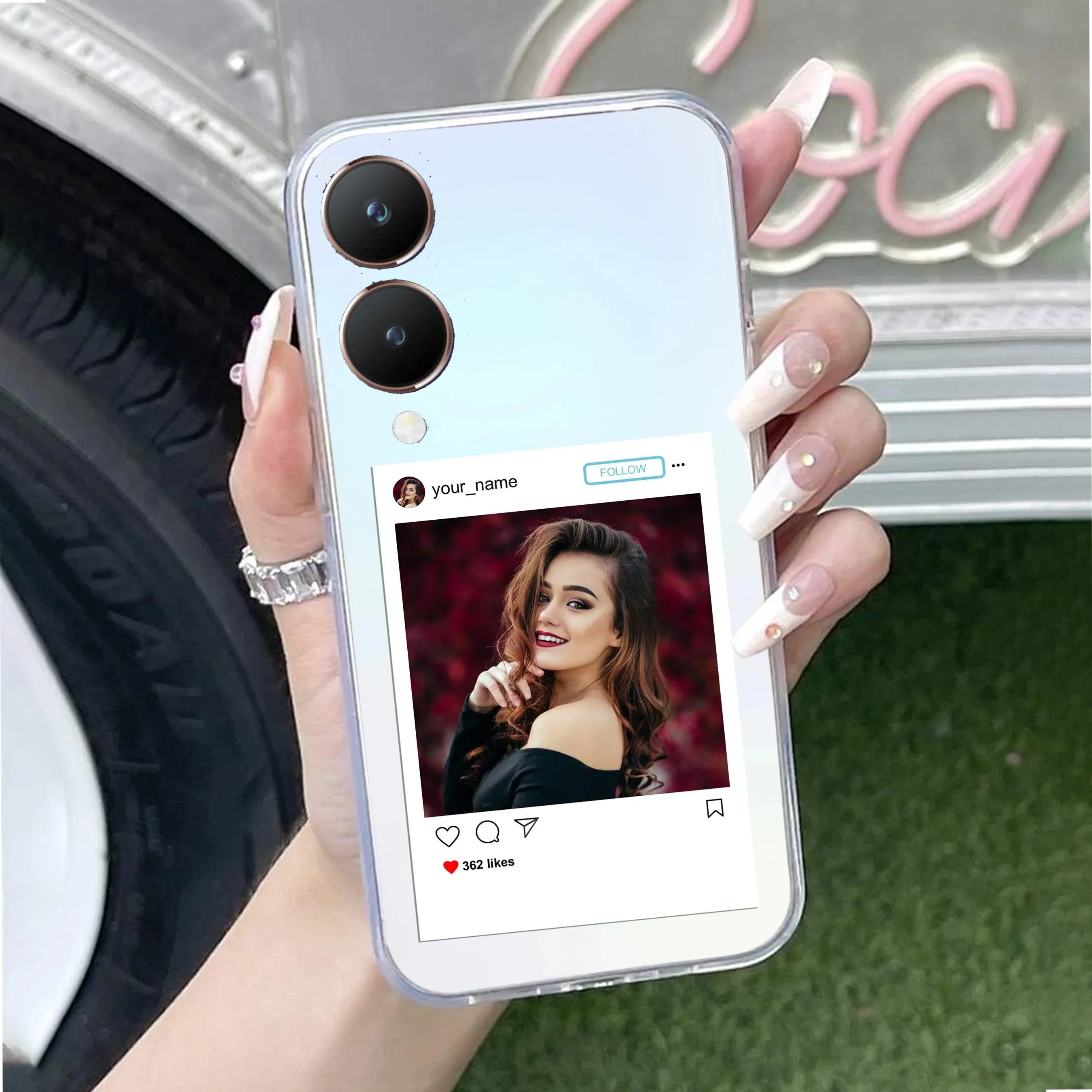 Customize Photo With Name Transparent Silicon Case For Vivo - ShopOnCliQ