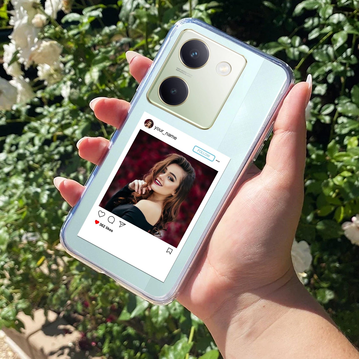 Customize Photo With Name Transparent Silicon Case For Vivo