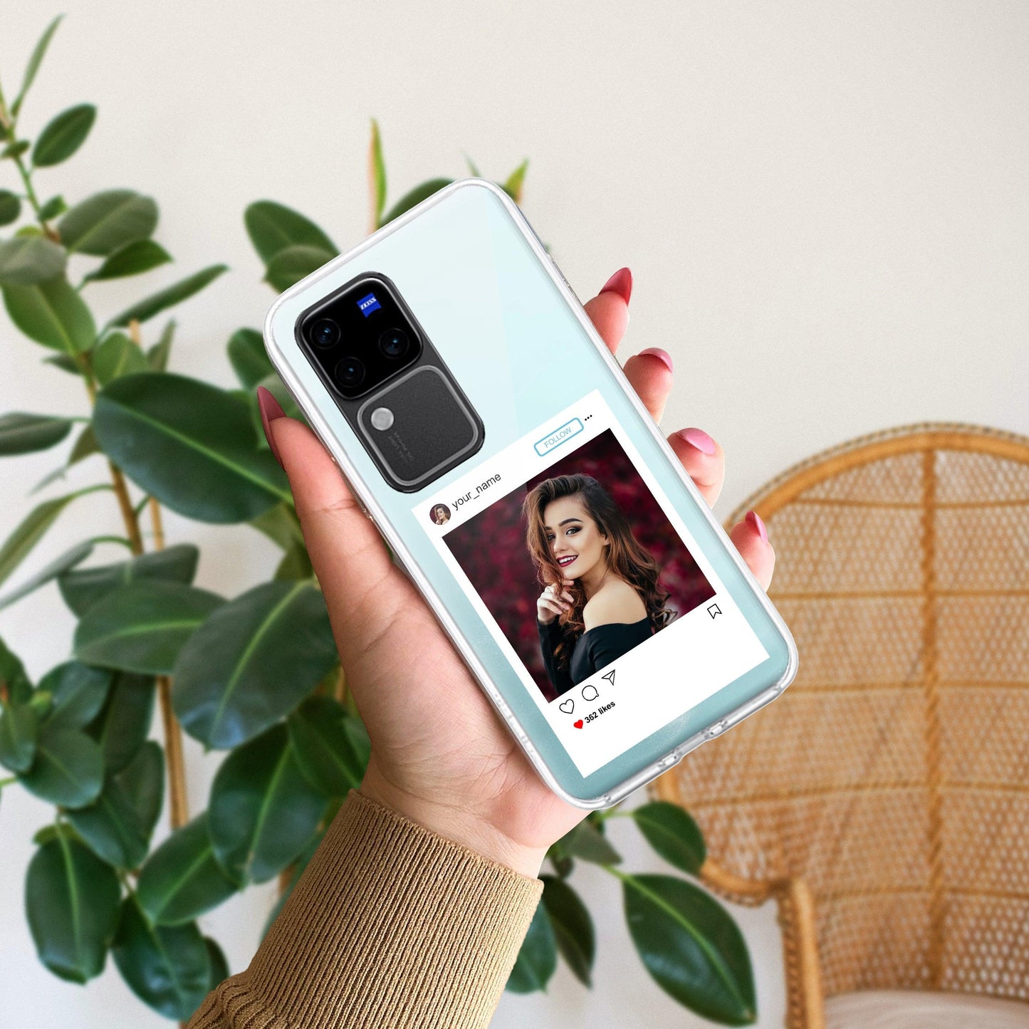 Customize Photo With Name Transparent Silicon Case For Vivo