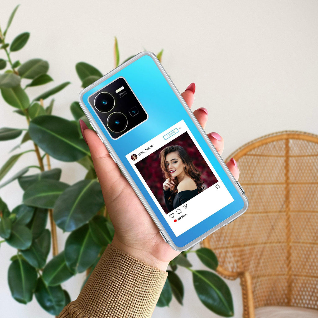 Customize Photo With Name  Transparent Silicon Case For Vivo Y35