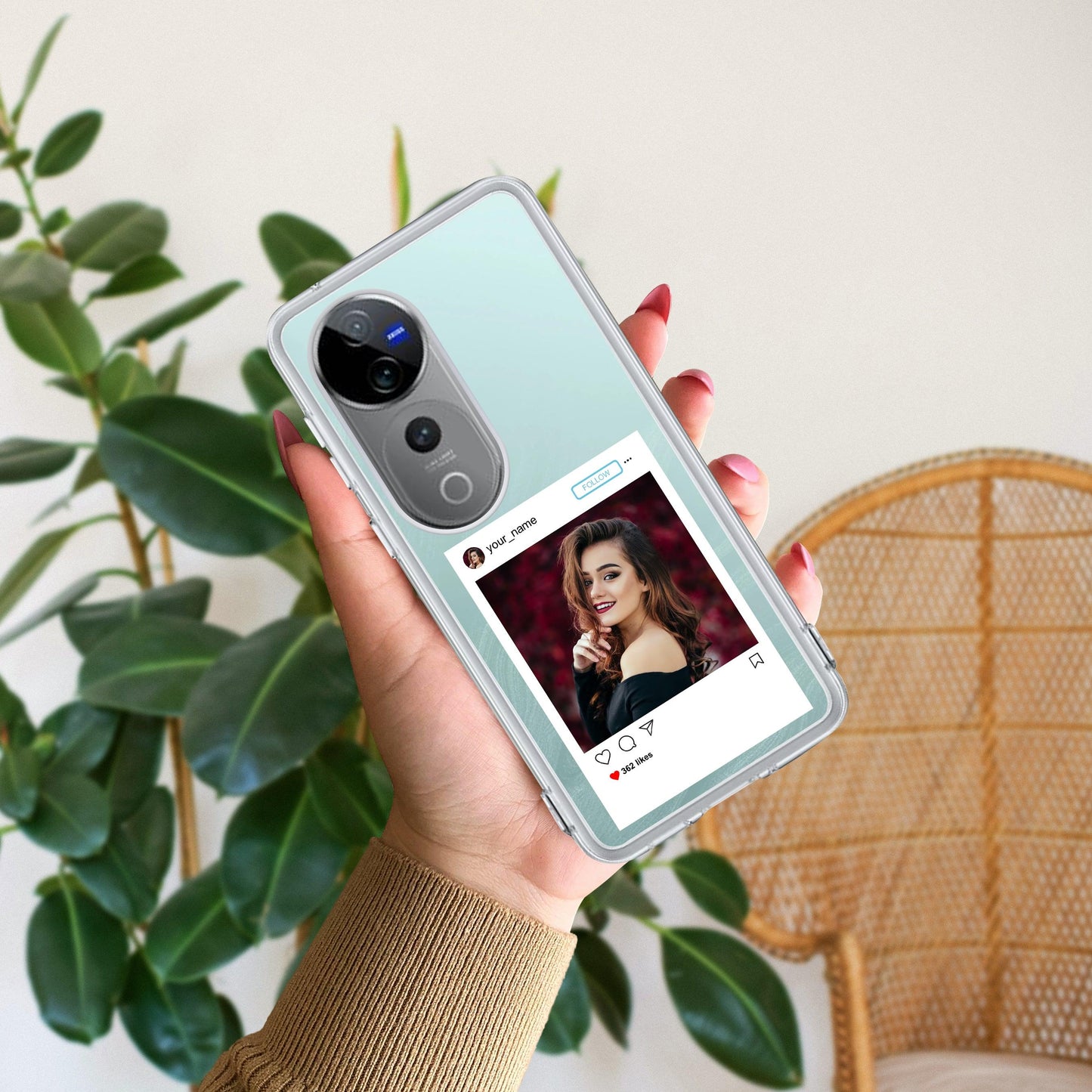 Customize Photo With Name Transparent Silicon Case For Vivo