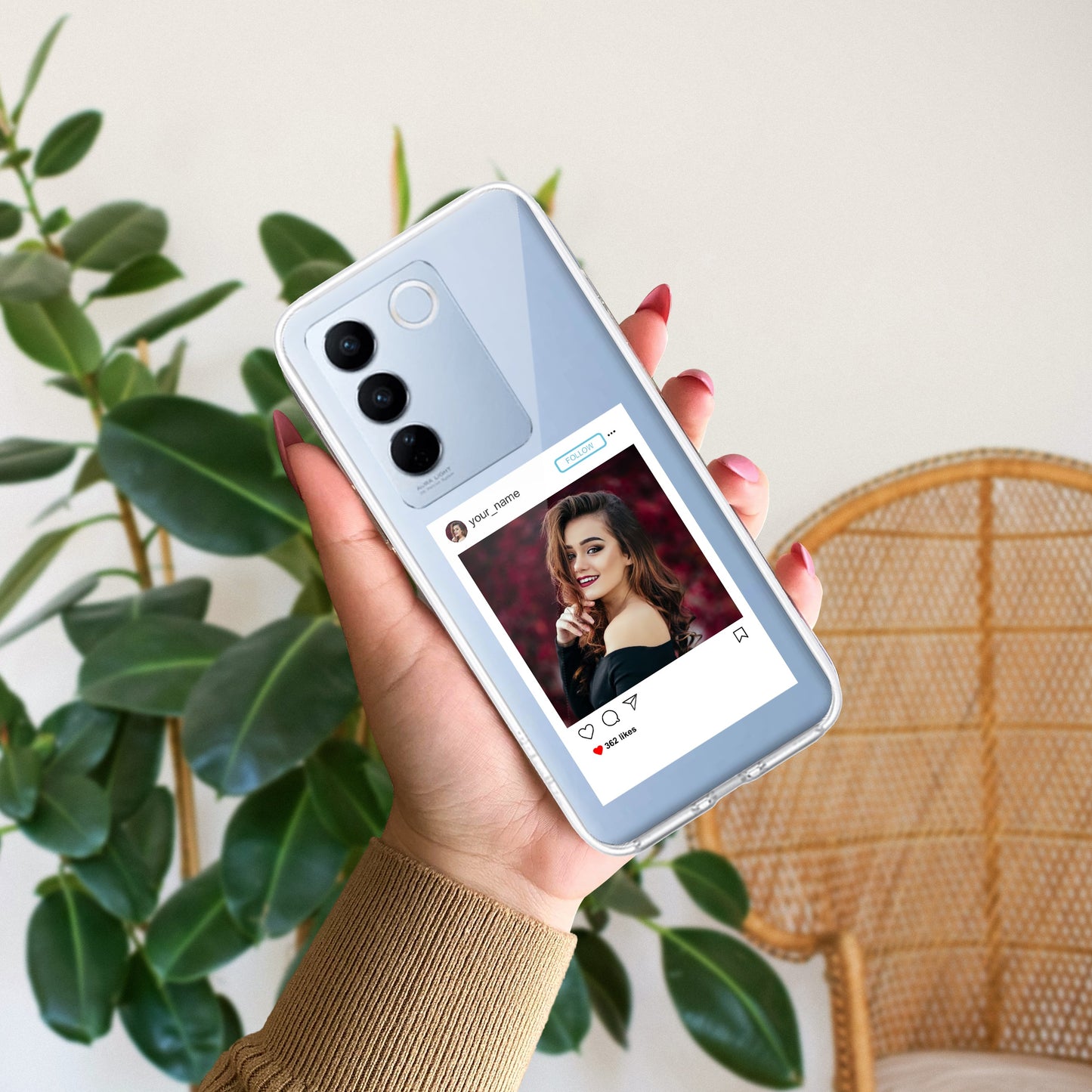 Customize Photo With Name Transparent Silicon Case For Vivo ShopOnCliQ