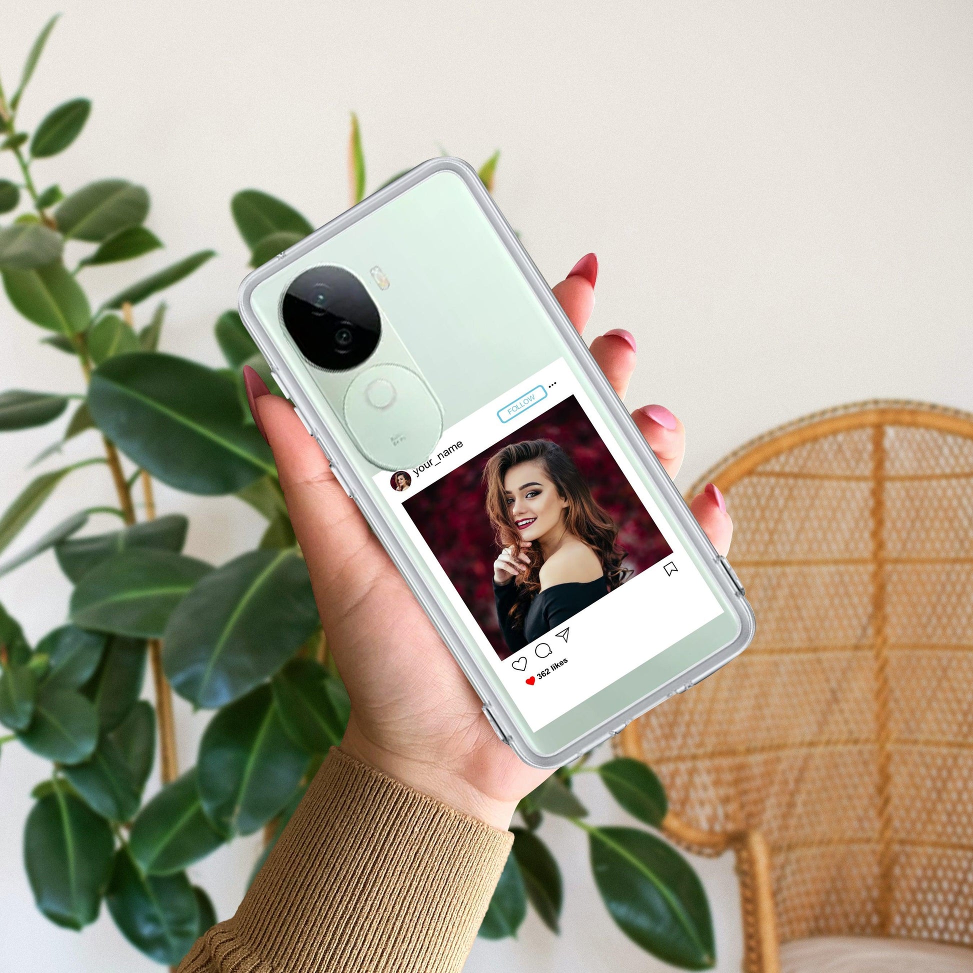 Customize Photo With Name Transparent Silicon Case For iQOO ShopOnCliQ