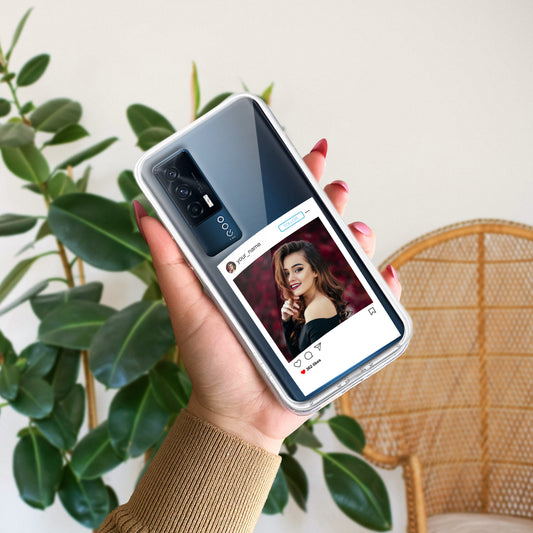 Customize Photo With Name Transparent Silicon Case For iQOO ShopOnCliQ