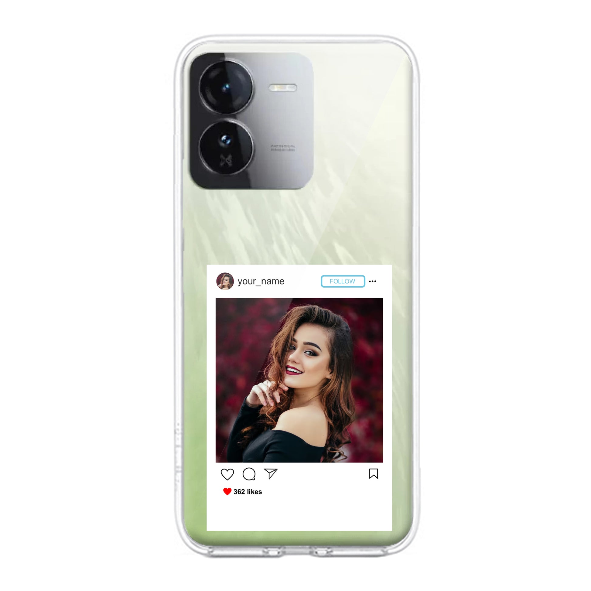 Customize Photo With Name Transparent Silicon Case For iQOO ShopOnCliQ