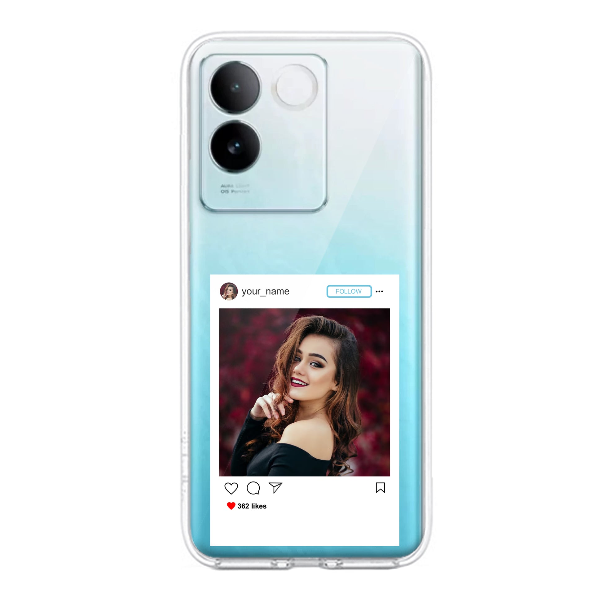 Customize Photo With Name Transparent Silicon Case For iQOO ShopOnCliQ