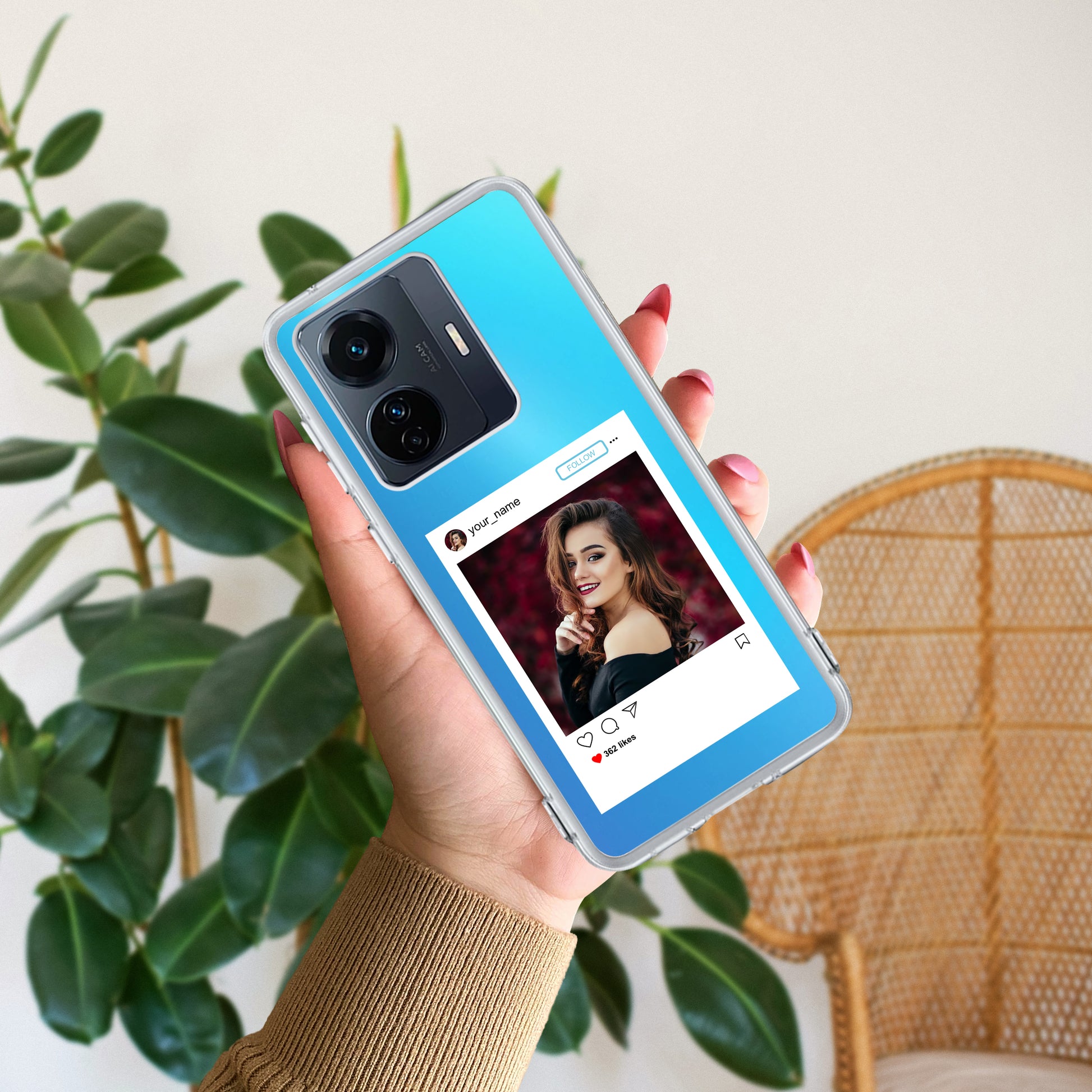 Customize Photo With Name Transparent Silicon Case For iQOO ShopOnCliQ