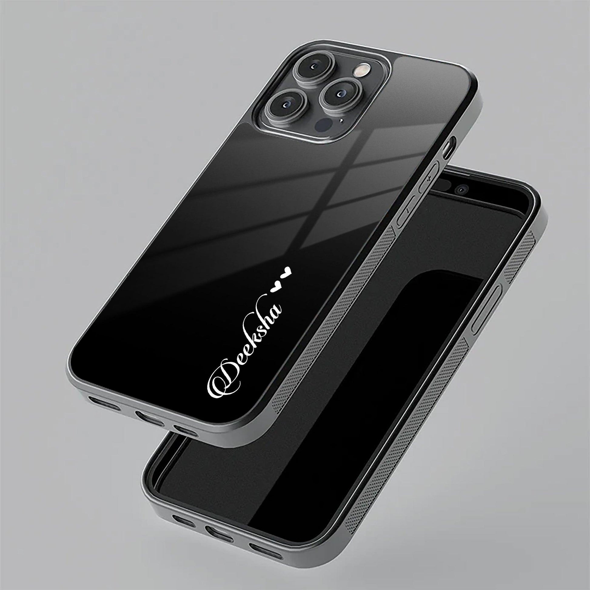 Customize Name Gradient Glass Case Cover Black For Vivo - ShopOnCliQ