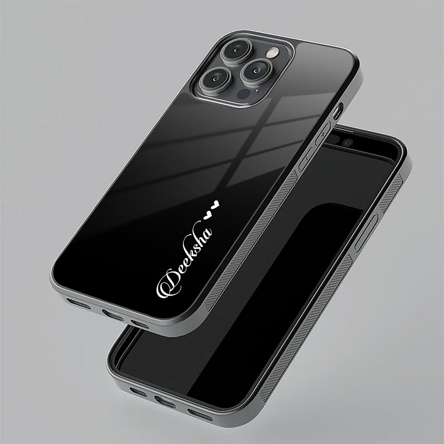 Customize Name Gradient Glass Case Cover Black For Motorola