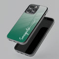 Customize Name Gradient Glass Case Cover Green For Motorola Edge 50 Fusion 5G