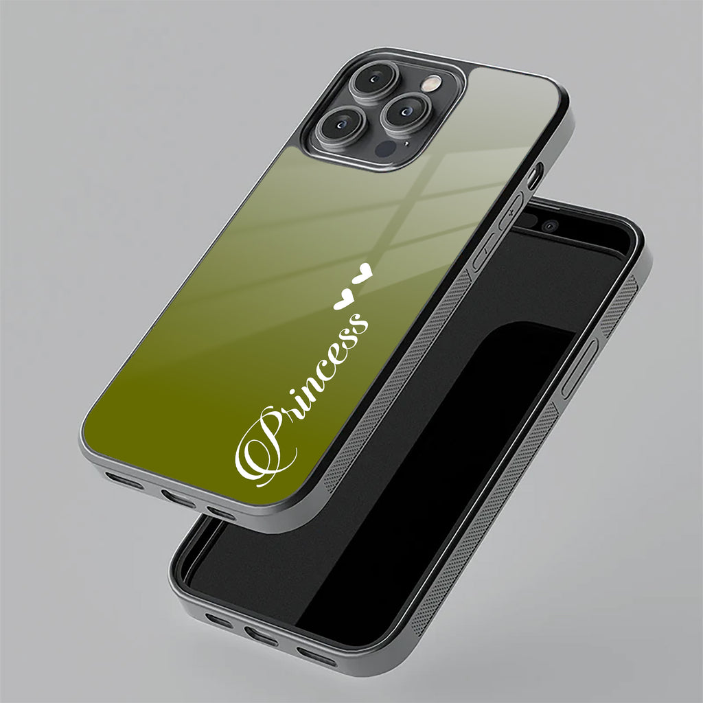 Customize Name Gradient Glass Case Cover Mint Green For Vivo Y12G