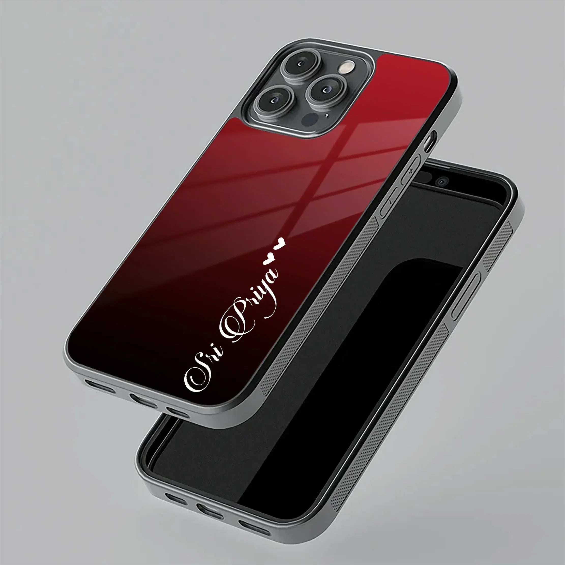 Customize Name Gradient Glass Case Cover Red Wine For ShopOnCliQ Customize Name Gradient Glass Case Cover Red Wine For ShopOnCliQ