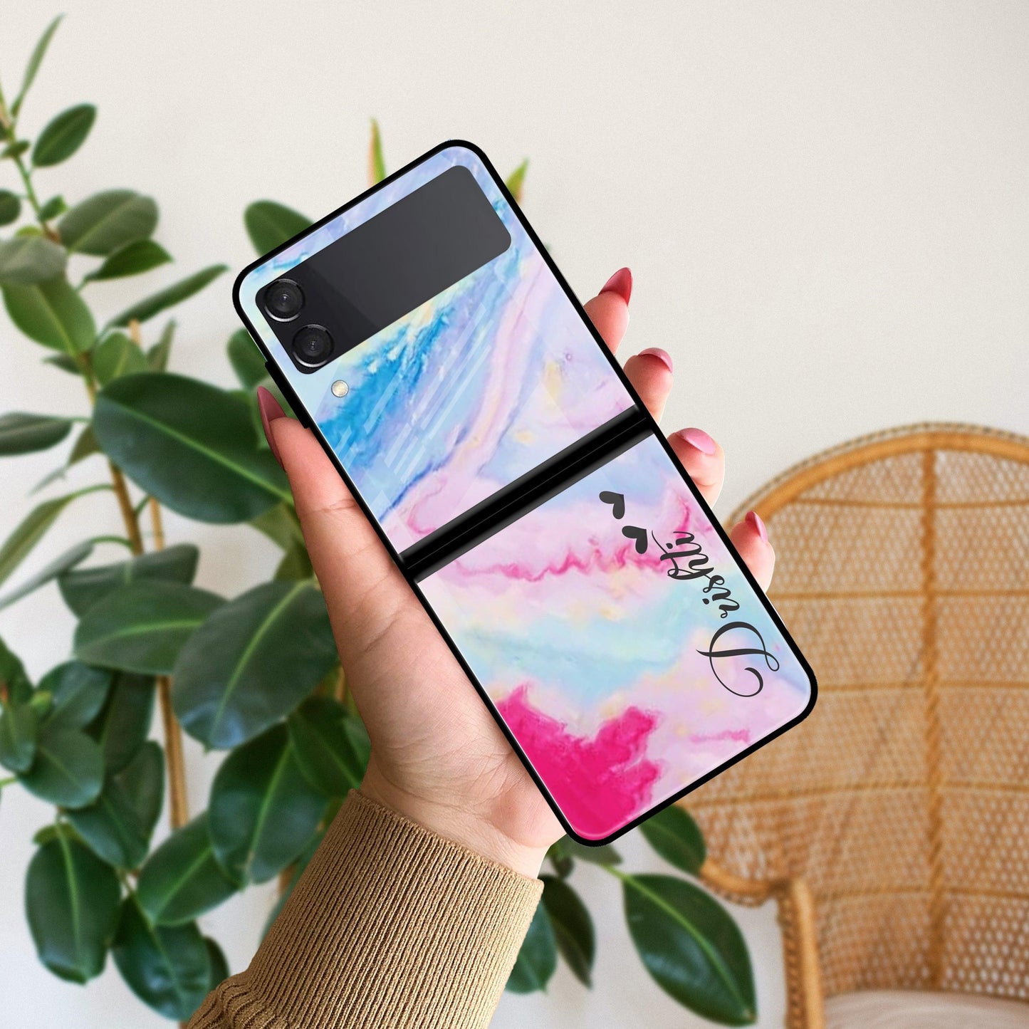 Customized Rainbow Glossy  Metal Case Cover For Samsung