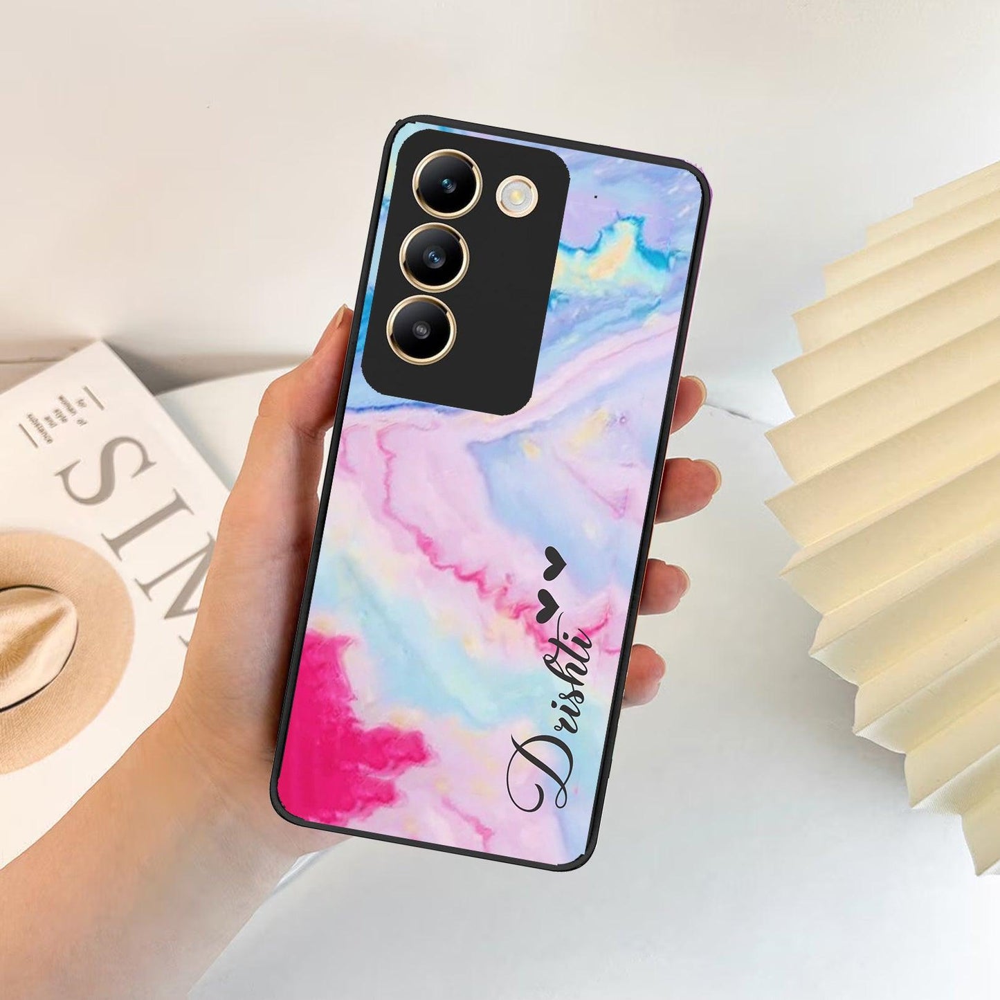 Customized Rainbow Glossy Metal Case Cover For Vivo