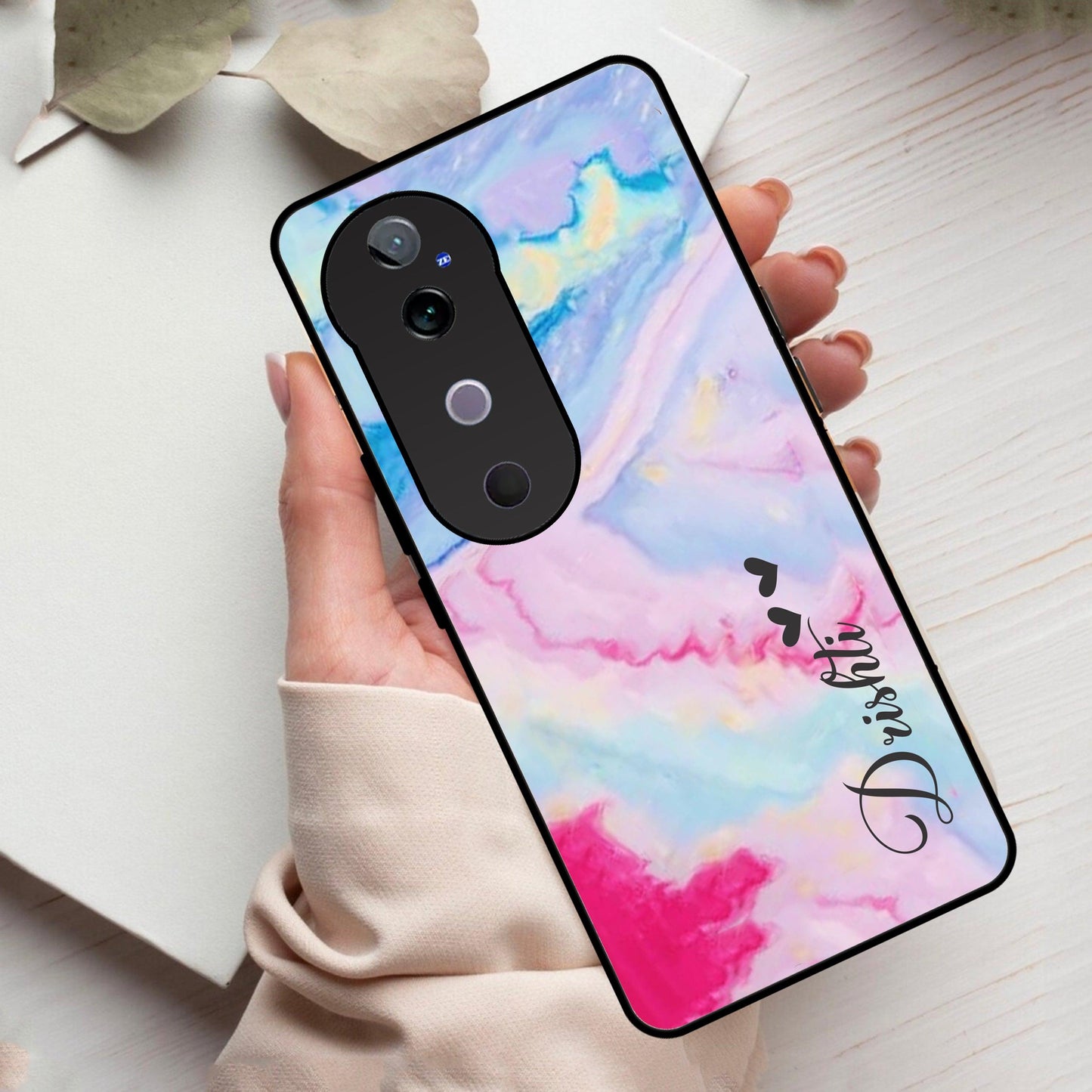 Customized Rainbow Glossy Metal Case Cover For Vivo