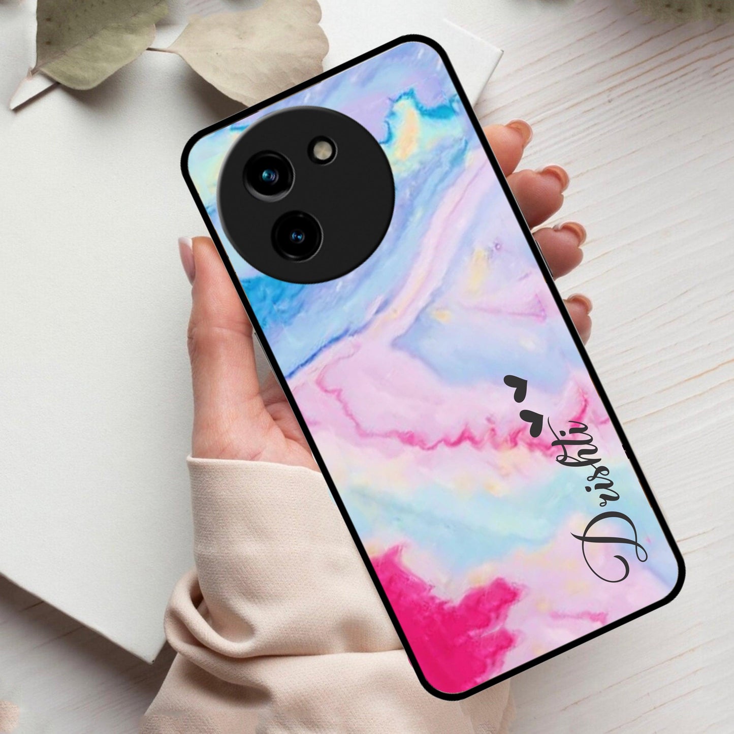 Customized Rainbow Glossy Metal Case Cover For Vivo