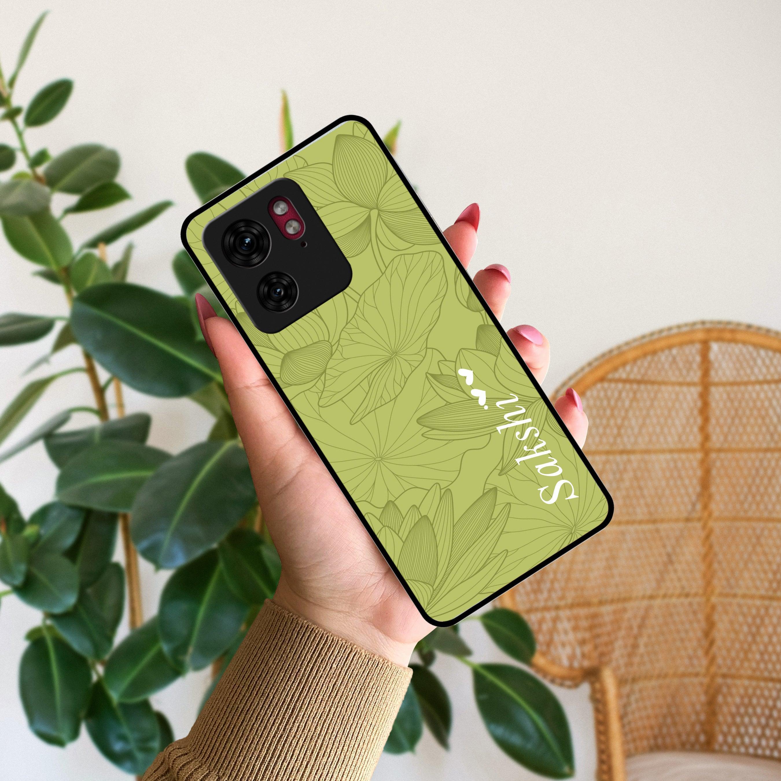 Customized luxury Mint Green leaves Glossy Metal Case Cover For Motorola - ShopOnCliQ