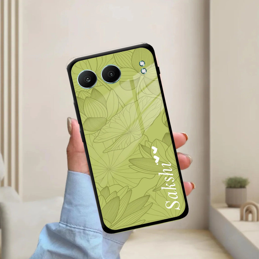 Customized luxury Mint Green leaves Glossy Metal Case Cover For OnePlus - ShopOnCliQ