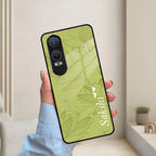 Customized luxury Mint Green leaves Glossy Metal Case Cover For OnePlus - ShopOnCliQ