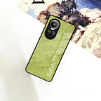 Customized luxury Mint Green leaves Glossy Metal Case Cover For Oppo - ShopOnCliQ