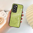 Customized luxury Mint Green leaves Glossy Metal Case Cover For Oppo - ShopOnCliQ