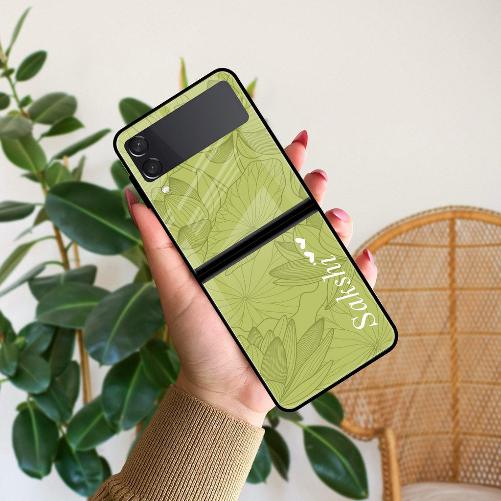 Customized luxury Mint Green leaves Glossy Metal Case Cover For Samsung - ShopOnCliQ