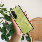 Customized luxury Mint Green leaves Glossy Metal Case Cover For Samsung - ShopOnCliQ